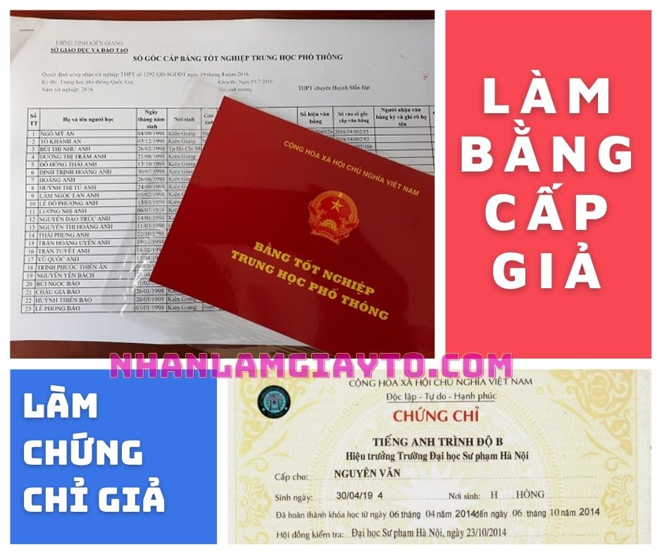 dịch vụ làm bằng cấp giả, chứng chỉ giả