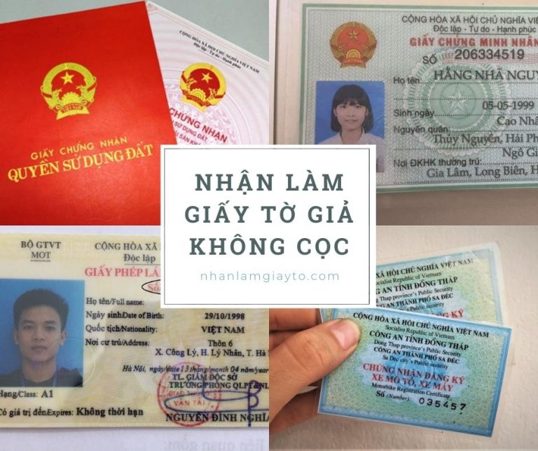Nhận làm giấy tờ giả không cọc