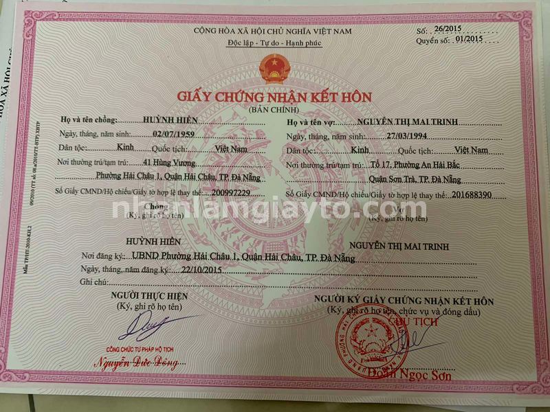 làm giấy quyết định kết hôn giả