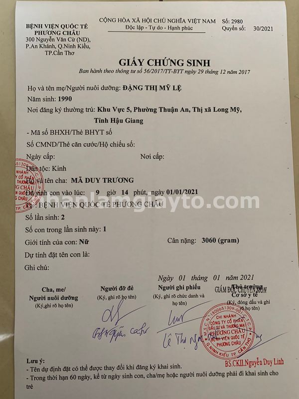 dịch vụ làm giấy khai sinh giả