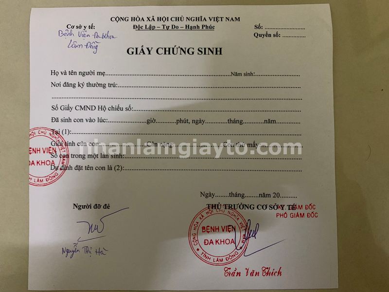 dịch vụ làm giấy khai sinh giả