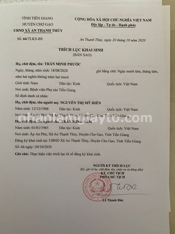 dịch vụ làm giấy khai sinh giả